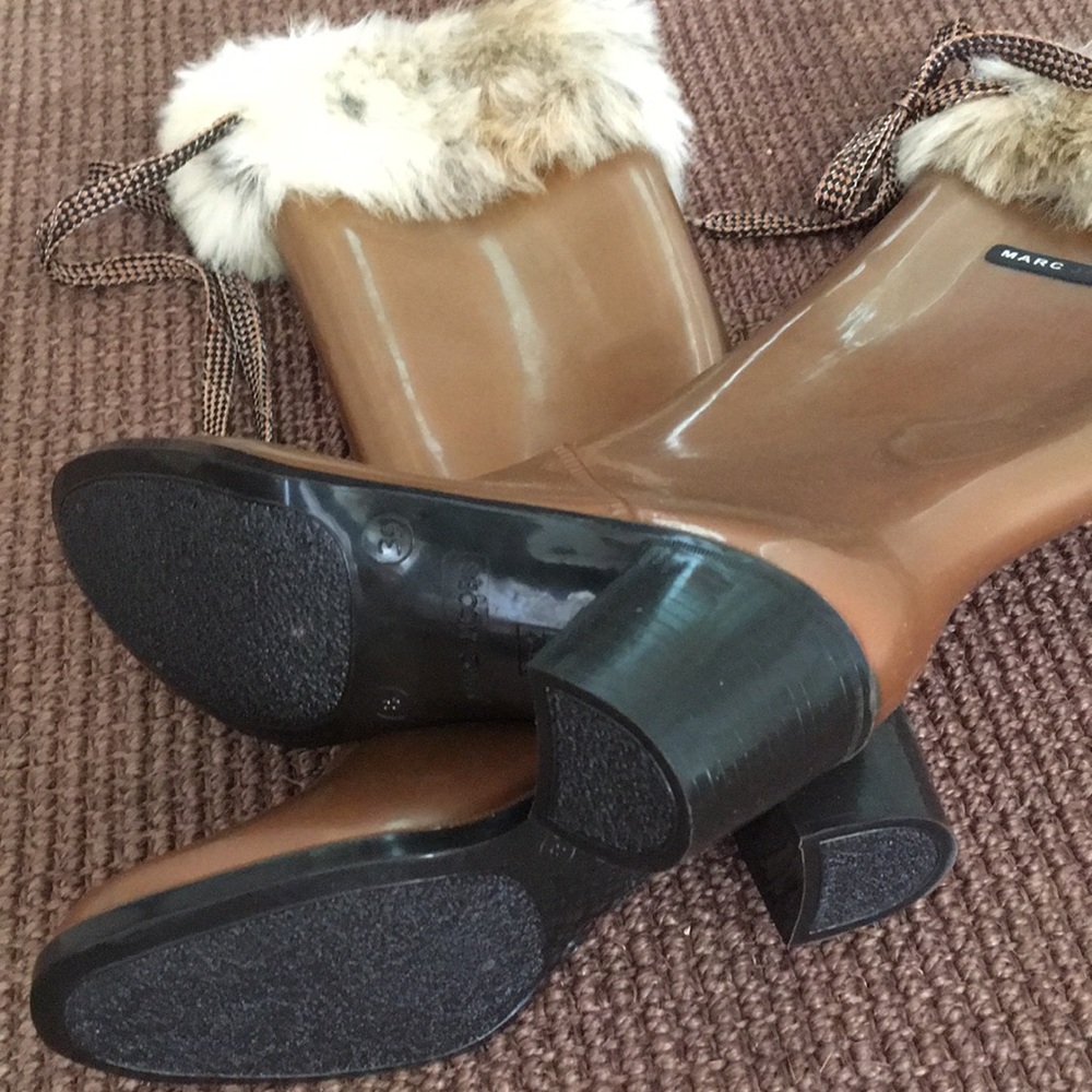 NWOT Marc Jacobs fur-trimmed rain boots - Picture 4 of 4